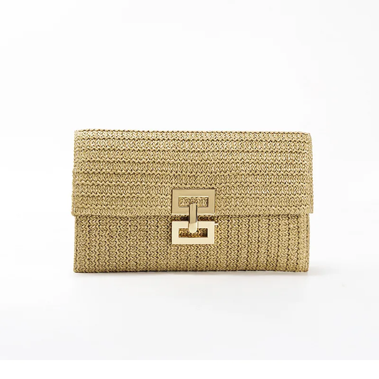 Clutch broche dorado